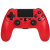 Maliralt Controller wireless PS4, DP15 DualShock 4, controller wireless Bluetooth per Playstation 4, gamepad ricaricabile per PS4, con touch pad, barra luminosa e jack audio da 3,5 m, rosso