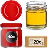 KADAX Set di 20 Weckbräser 40 ml, Barattolo di Mini Muratore, Bicchieri di spezie con Coperchio a Vite, Vetro Autunnale, Vetro di Prova, barattoli di marmellata, Mini barattoli da Miele, occhia
