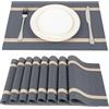 SUEH DESIGN Tovagliette Americane Lavabili PVC 45 x 30cm Set 8 Pezzi, Blu scuro