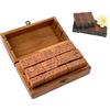 OFKP Gearmax® Legno Rubber Stamp Box - Vintage Style-Diary Francobolli 70 Pezzi Numero Stamp Lettera e Il Numero identificativo Impostato