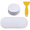 JZK - 20 adesivi rotondi per vasca da bagno, trasparenti, antiscivolo, 10 cm, con raschietto, adesivi antiscivolo per vasca da bagno e doccia