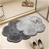 Odot Tappeto Bagno Antiscivolo Diatomite, Fiori Astratti Tappetino in Microfibra Lavabile Assorbente Asciugatura Rapida, Tappetino da Bagno per Doccia Ingresso Cucina (Grigio,80x120cm)