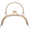 QUARKZMAN Telaio Borsa in Metallo, 16,5cm Chiusura Click Clac per Borse Arco retrò Sbalzato per Creazione Borsa Manico Borsellino Borsa Busta Ricambi Ferramenta Telaio (Oro Chiaro)