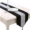 LCHULLE Runner da Tavolo/Tovaglia con Pietre preziose 210 * 33cm Glitter Runner da Tavolo tovaglie Nastro da Tavolo per Festa Matrimonio Banchetto Decorazione per Tavolo Nero