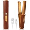 HUAJUN Mini Piastra per Capelli Senza Fili 2 in 1, Piastra Portatile Senza Fili in Titanio, Piastra Capelli da Viaggio 5000mAh, 3 Einstellbare Temperaturen Schnelleres Erhitzen für alle Haartypen