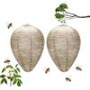 LATRAT Nido di corno finto, impermeabile, da appendere, per allontanare le vespe davanti a casa e giardino (2, 22 x 28 cm)
