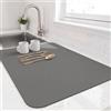 LIMNUO Tappetino scolapiatti per bancone della cucina, tappetino scolapiatti con retro in gomma antiscivolo, antimacchia, anti-assorbente, per bancone della cucina (Grigio Scuro, 50x30cm)