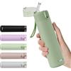Exllena Borraccia Piccolo con Cannuccia 270ml, Bevi con Una Sola Mano, Thermos Piccolo A Tenuta Stagna - Doppia Parete Inox, Ideale per Caffè, Palestra e Viaggi (Verde Foglia)