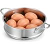 Operitacx Inserto a vapore in acciaio inox, per pentola a vapore, inserto a vapore, pentola a vapore, pentola per verdure, cestello a vapore per pentola, riso, sum, verdure, pesce, dumpling, 16 cm