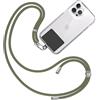 TBOC Cordino Catenella Laccio Strap Porta Cover [Verde Militare] con Toppa di Fissaggio [Nero] Telefono Cellulare da Collo - Tracolla Catenina cordini Accessori Telefoni Universale Laccetti