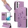 SRISHP Cover per Samsung Galaxy S22 Plus, Magnetica Cover a Libro con Slot per Schede, Custodia in PU Pelle Portafoglio per Galaxy S22 Plus, Viola