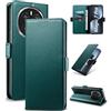 Yunubeyii Cover Libro per Honor Magic 7 Pro 5G - [Blocco RFID] Luxury PU Leather Portafoglio Card Holder Magnetic Phone Custodia con Kickstand, Cover Protettiva Antiurto, Verde