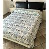 Seamar Copritutto Mezzero Copri Divano 100% Cotone Copriletto Senza Frange 250x260cm (Fiorato)