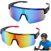 Druuzyl 2 Pezzi Occhiali da Ciclismo Polarizzati, Occhiali da Sole Sportivi da Uomo e Donna, Occhiali Sportivi UV400, Occhiali da Bicicletta Antivento per Ciclismo Corsa Sci Pesca Ecc