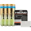 Rezztek Padel Bundle - Head Padel Pro S+ Confezione da 3 (9 palline) & Rezztek Pro Spin Strips per racchetta padel - Pacchetto per il massimo giro e il controllo ottimale
