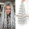 MLETULIPSCrochet Extensions Wave Braiding for Women Soft Synthetic Bohemian Ocean Water Curl (56C#, 20 inch/3 pack)