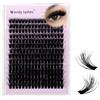 WENDY LASHES Ciuffetti Ciglia Finte 3D 10-18mm Mixed 80D | Extension Ciglia Individuali Naturali Soft Cluster lashes Riusabile DIY Lash Extension a Casa