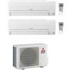 MITSUBISHI CLIMATIZZATORE CONDIZIONATORE DUAL SPLIT MSZ-HR R-32 9000+9000 MXZ-3HA50VF A++