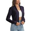 Yukiuiny Donna Cardigan Collo a Scialle Maniche Lunghe Coprispalle Elegante Senza Chiusura Bolero per Primavera Estate Autunno-Blu Marino/L