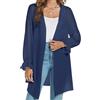 Famrrifuu Cardigan Donna Lungo Kimono Leggero Elegante Boho Copricostume Mare Maniche Lunghe Casual Cardigan,Blu,M