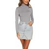 Yukiuiny Donna Maglie Collo Alto Manica Lunga, Basic Dolcevita Capo, T-Shirt,Top per Primavera Autunno,Sottomaglione per Inverno,A-Basic Grigio/40