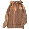 GURUNVANI Felpa con cappuccio vintage da uomo con cappuccio effetto invecchiato, Xw99357marrone, Medium