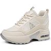 AONEGOLD Scarpe con Zeppa Interna Donna Scarpe da Ginnastica Basse Sportive Fitness Sneakers Zeppa Interna 8CM(Beige-Argento,42EU)