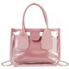 AfitLulu Borsa Bauletto Donna Crossbody Bags con Tasca Rimovibile e Tracolla per Catena, Piccola Borsa Tracolla Trasparente Borsetta con Chiusura Lampo e Chiusura Magnetica (Rosa)