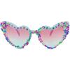 YAMEIZE Trendy Cuore 90s Occhiali da Sole per - Donna Uomo Retro Occhiali a Forma di cuore Vintage Birthday Coloful Ragazze Festa Festival Outdoor