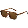 YAMEIZE Occhiali da Sole Retrò 70s a Doppio Ponte - per Donna Uomo Stile Vintage Occhiali Quadrati Protezione UV400 Guida all'aperto