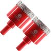FOCSTOL Punte per Trapano Diamantate - 2 pezzi 38mm Sega a Tazza Diamantata con Gambo Triangolare per Porcellanato Ceramica Granito Marmo Quarzo