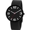 NUOVO Orologio unisex facile da leggere, con numeri grandi, casual, analogico, al quarzo, impermeabile, sportivo, digitale, da donna, con cinturino in silicone, Nero , Moderno