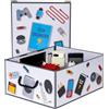 Lavatelli Tech Organizer, Scatola Porta Oggetti per Accessori Elettronica e Gadget 42x32x17,5 cm, Contenitore con Coperchio, Vassoio, Divisori Regolabili, Idea Regalo per Appassionati e Collezionisti
