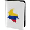 YaWea Custodia per carte di credito in pelle con stampa della bandiera della Colombia, accessori da viaggio, porta passaporto, portafoglio per donne e uomini, nero, Taglia unica