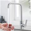 XWIHTR miscelatore rotante a 360° caldo e freddo per cucina in acciaio inox, miscelatore monocomando per lavello doppio, antigoccia con rubinetto silenzioso per lavello per verdure (cromato)