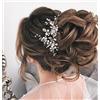 Unicra Cerchietto per capelli da sposa con perle argentate, accessorio per capelli da sposa, per donne e ragazze