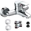 TOOSOAR Rubinetto Vasca da Bagno, Miscelatore da bagno, Rubinetto doccia da muro, Rubinetto monocomando per vasca da bagno, La distanza del foro centrale è di 15 cm, G1/2", Lega di zinco