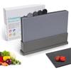 Masthome Set di 4 Tagliere da Cucina,Masthome Tagliere Professionale in Plastica,con Supporto e Indice, Lavabile in Lavastoviglie,Taglierre Multifunzioneper Carne,Pesce,Verdure,Frutta,Pane