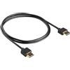 Meliconi cavo HDMI High Speed con Ethernet Channel 2m, supporta ultra-HD/ 4K, Ultra-sottile e flessibile, connettori dorati dal minimo ingombro, ideale per TV slim,Nero