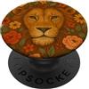 Celestial Bloom Co Wild Zodiacs Leone Floreale Zodiaco Natura Selvaggia Giungla Bloom Spirit PopSockets PopGrip Adesivo