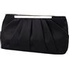Jywmsc Sacchetti da sera per le donne in raso elegante borsa da sera a pieghe borse da sposa in argento per le donne, nero