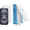Anker Confezione da 2 Pellicole protettiva di vetro temperato per iPhone 16, installazione facile e veloce, 8K Ultra HD, durezza 9H, resistente ai graffi e agli urti, garanzia di 12 mesi.