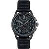 AVI-8 Mens 42mm Spitfire Lock Chronograph Slate Black Japanese Quartz Pilot Watch with Leather Strap AV-4089-03