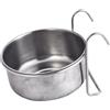 Jiuvaso Ciotola per Animali Domestici sospesa, Ciotola per Cuccia per Cani con Supporto, Contenitore per Cibo, per pollaio con Gancio in Acciaio Inossidabile, 14x5.5 Cm