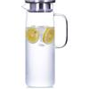 LTHERMELK Caraffa in vetro da 1,5 l, caraffa con coperchio e beccuccio, 1,5 litri di acqua fredda o calda, per tè freddo e succo fatti in casa