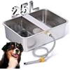 Svauoumu Distributore Automatico di Acqua per Cani da 25L con Valvola Galleggiante, Abbeveratoio per Cani all'Aperto per Due Cani, Ciotola per Acqua per Cani a Gravità in Acciaio Inox (Autocompletar)