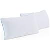 Linenspa, Confezione da 2 cuscini in memory foam triturato con gel, cuscino rinfrescante per letto, per dormire di lato, a pancia in giù e di schiena, confezione da 2, Queen, colore bianco