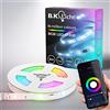 B.K.Licht I Striscia LED RGBIC Wifi 5 m I Controllo app I Sensore musicale I Barra luminosa I LED Chaser I Striscia LED RGBIC I Compatibile con Alexa I Banda LED intelligente I Autoadesivo