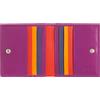 DUDU Portafoglio RFID di pelle multicolore porta carte e monete Fucsia