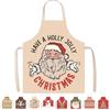 MORAINJAY Grembiule Natalizio Cucina,Grembiule da Cucina Natalizio in Lino Unisex,65x75cm Grembiule da Cucina Babbo Natale Bianco Regolabile per Cucina Festa di Natale,Idee Regali Divertenti Natalizi
